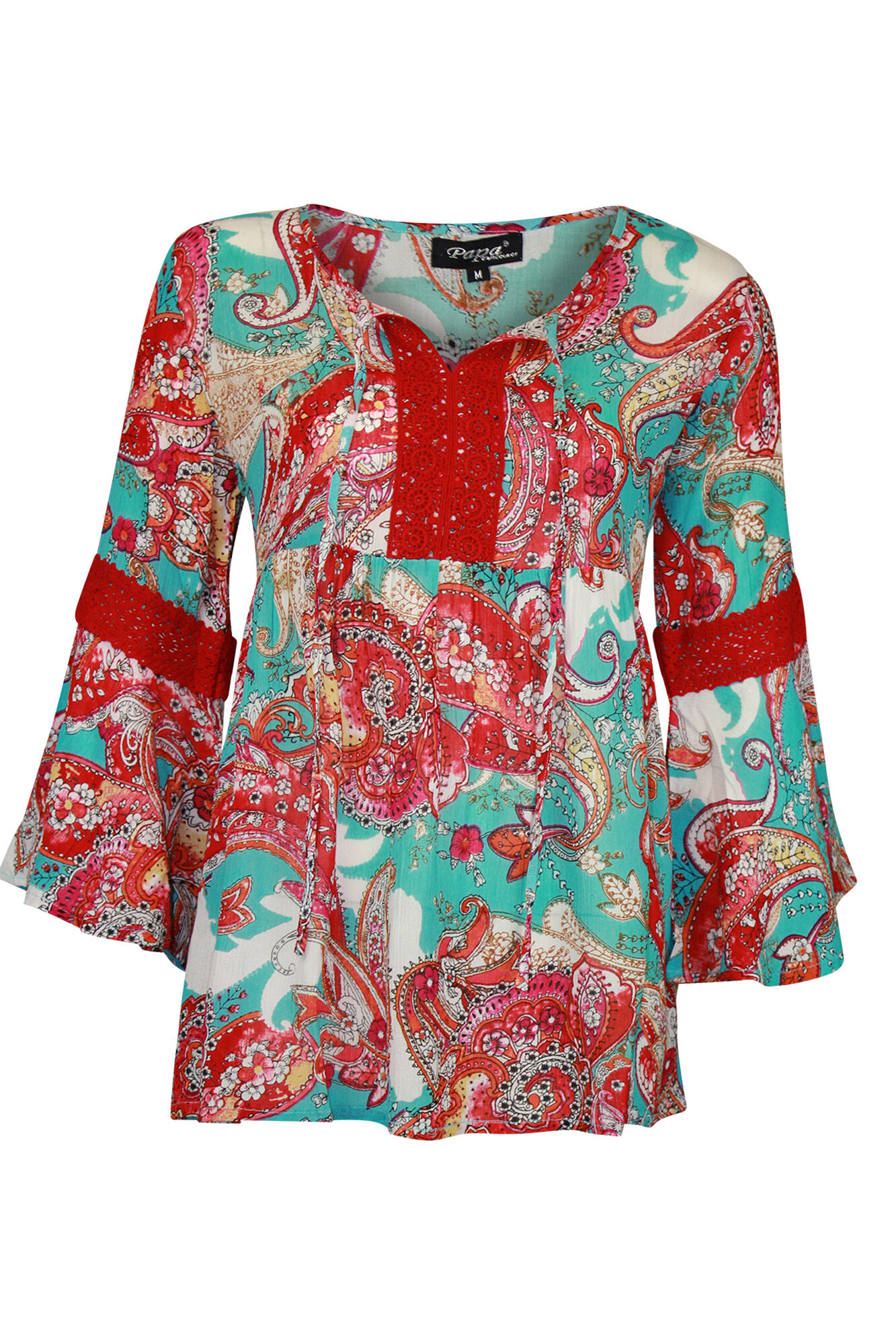 3/4 Bell Sleeve Peasant Blouse Image 1