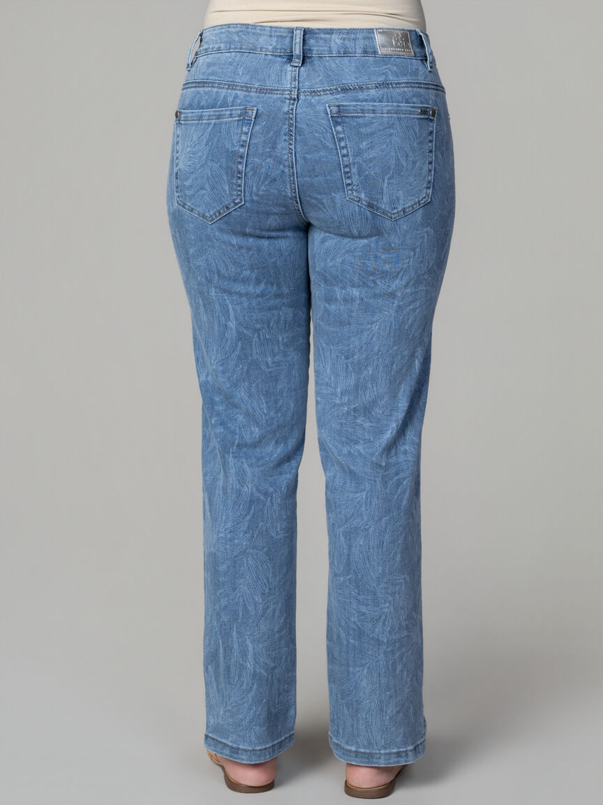Mid Waist Straight Leg Ankle Jeans