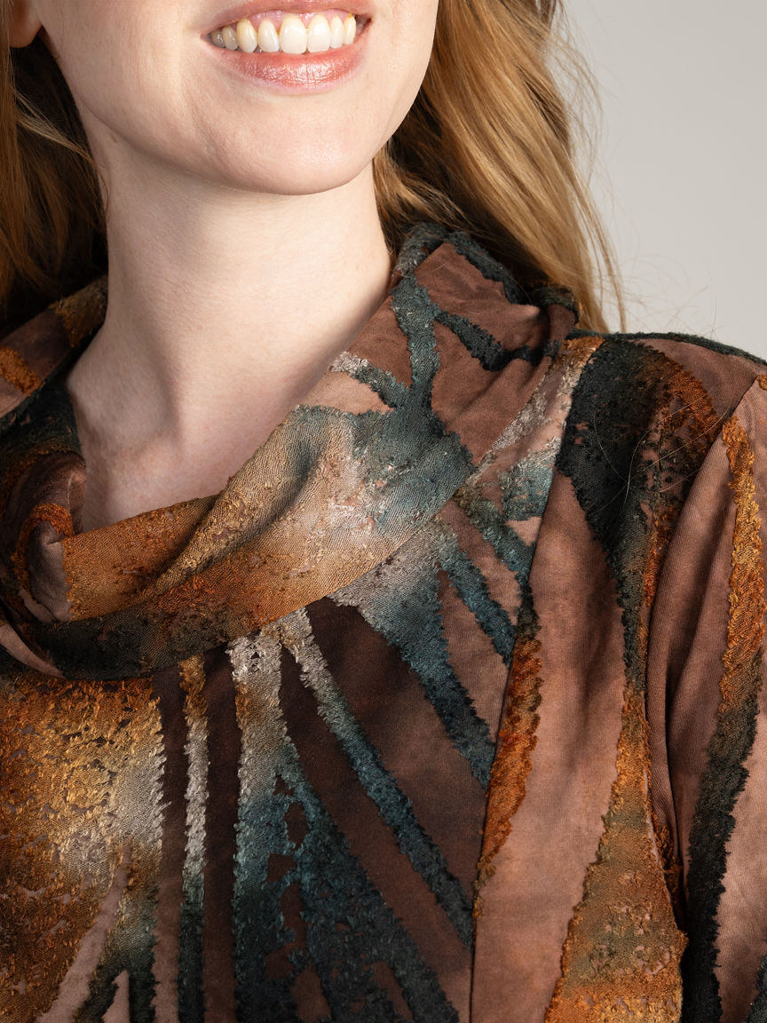 Long Sleeve Cowl Neck Top Image 3