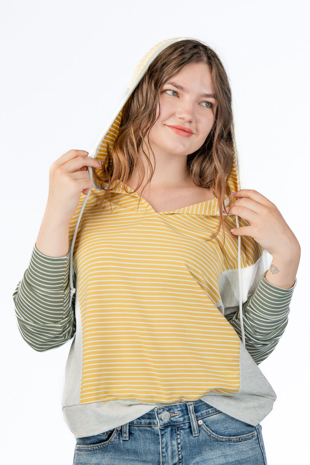 Stripe Hoodie Sweater Image 1