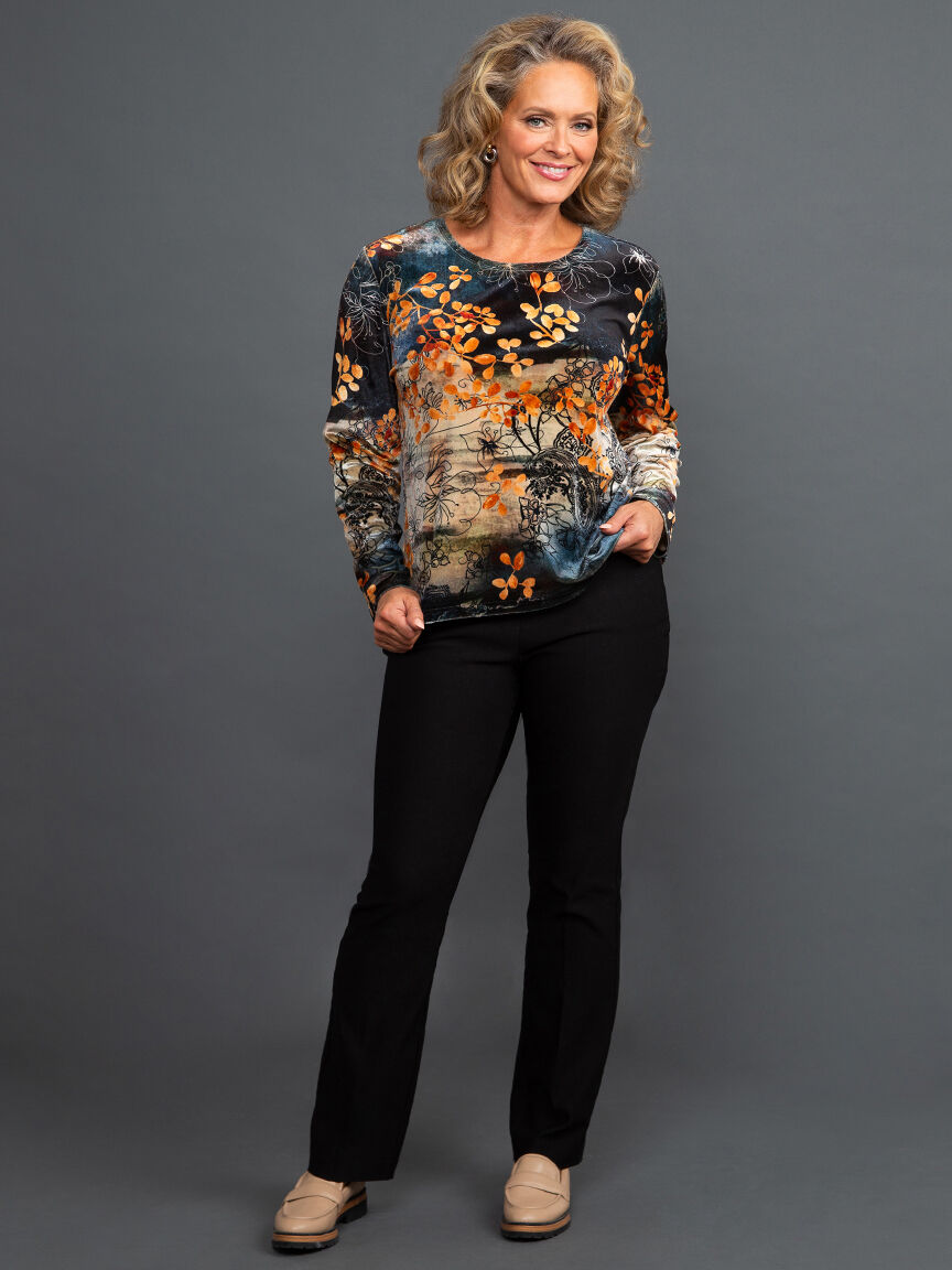 Long Sleeve Velvet Top Image 1