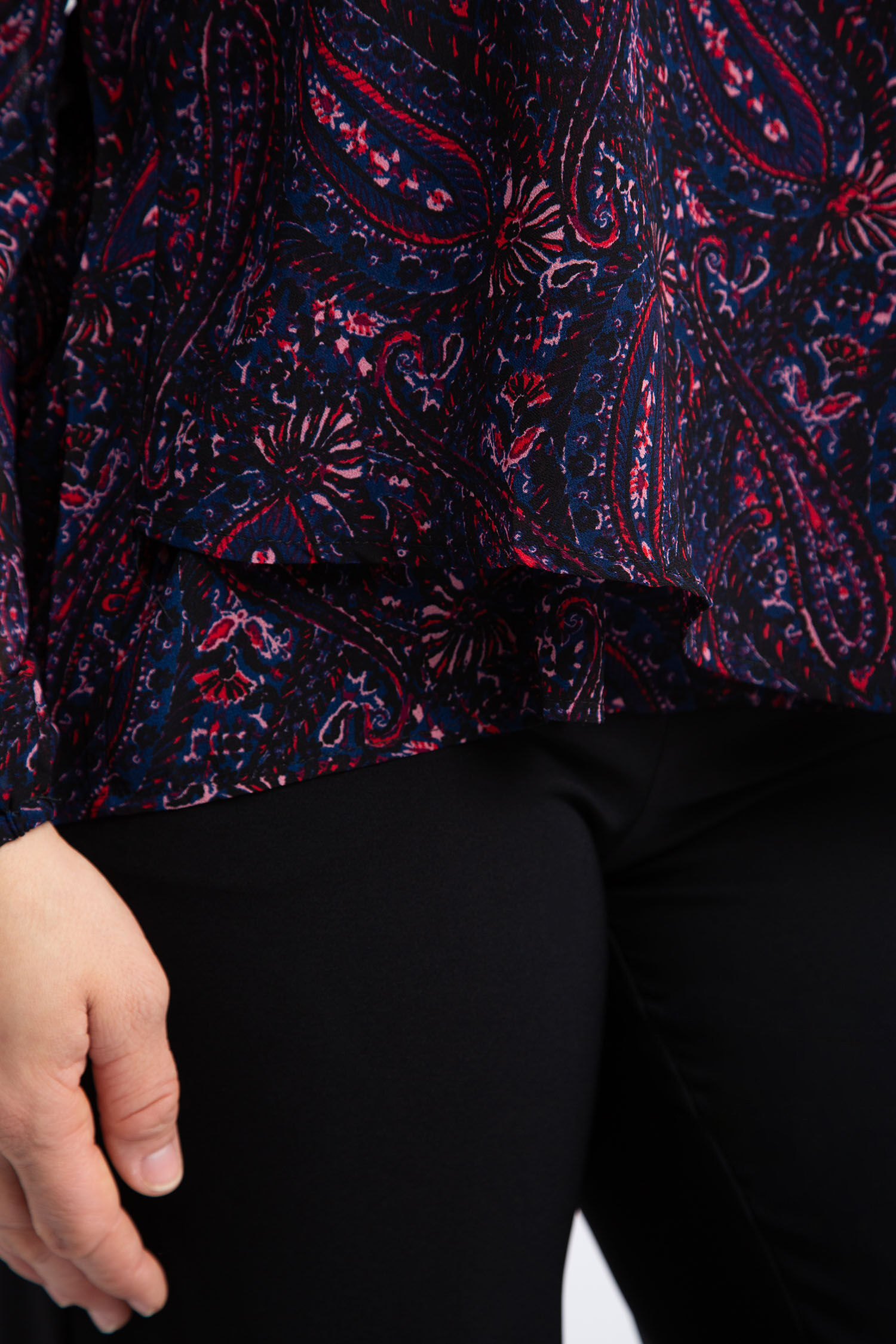 Layered Paisley Chiffon Blouse Image 5