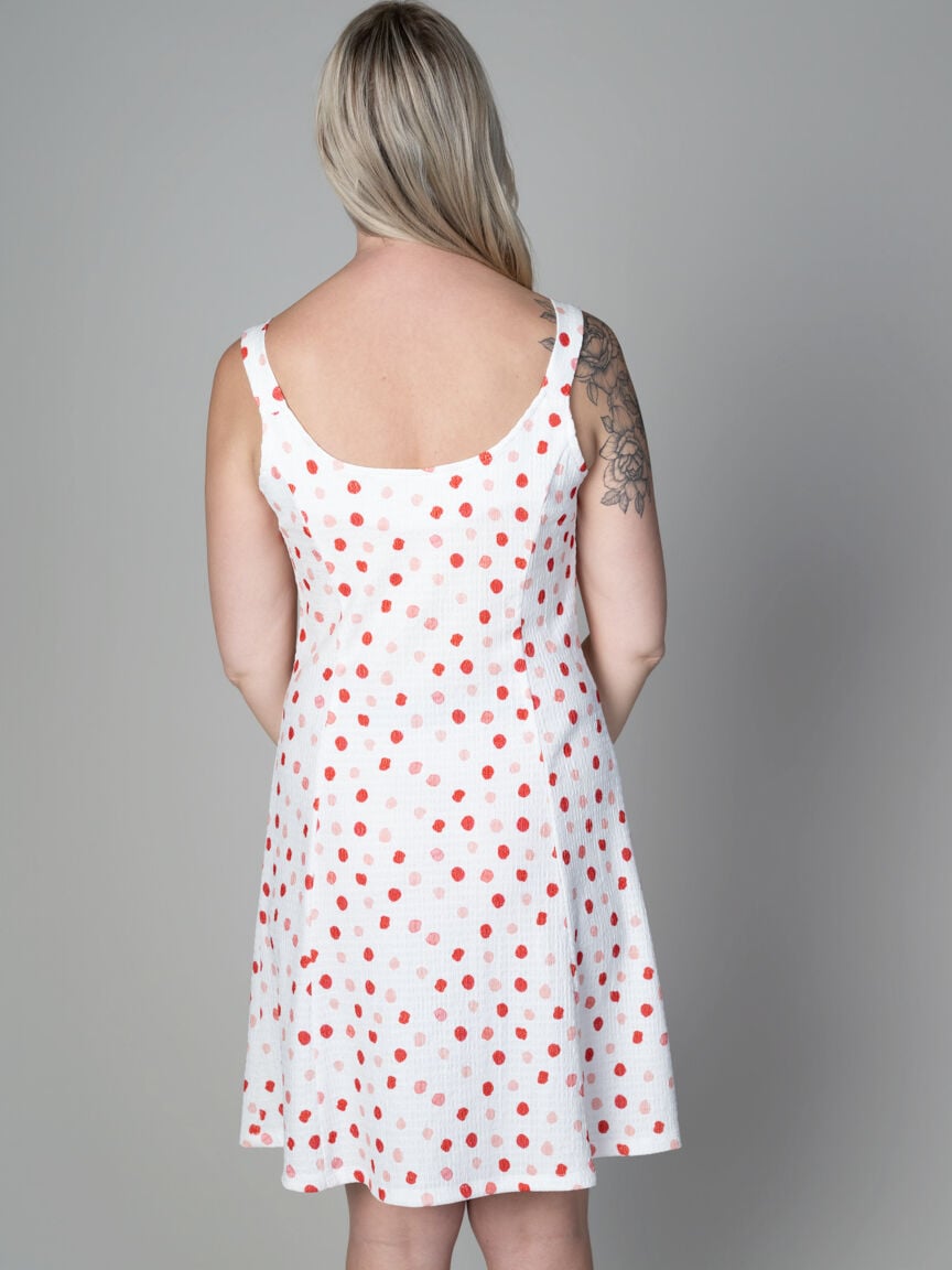 Sleeveless Knee Length Polka Dot Dress Image 5