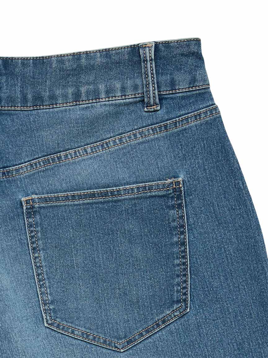 Midi Rise Denim Shorts