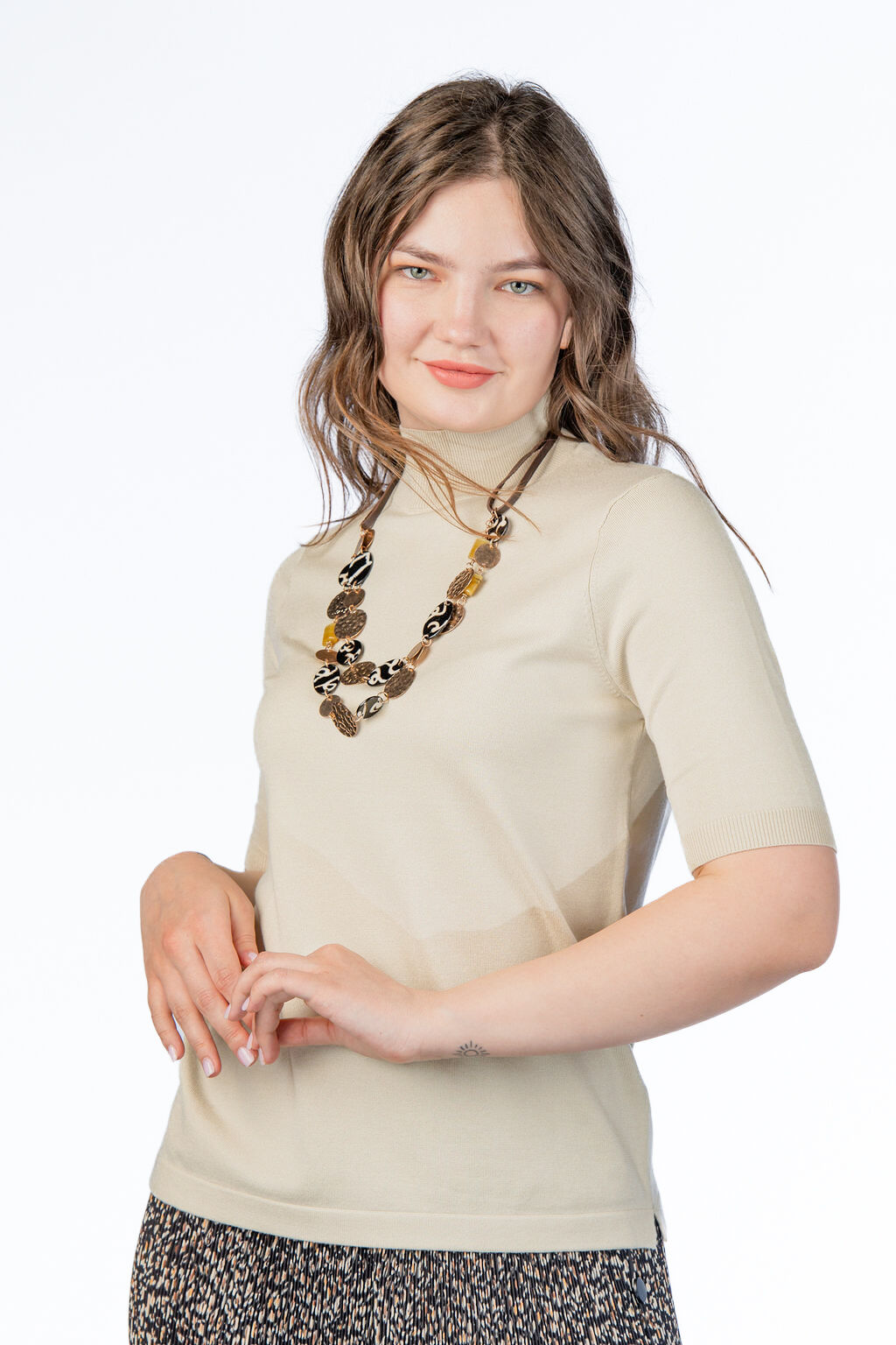 Solid Mock-Neck Top Image 1