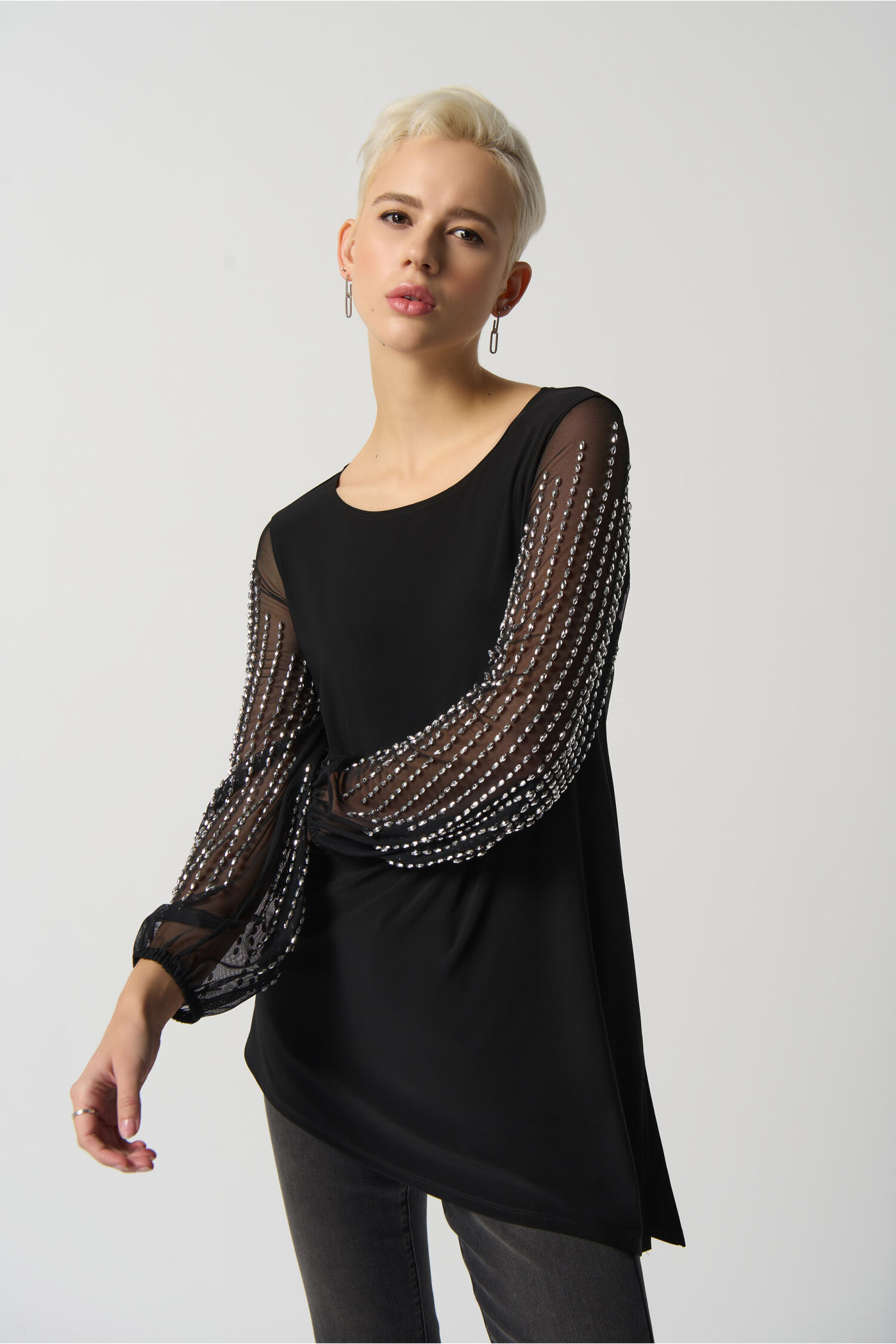 Puff Sleeve Asymmetrical Tunic  Image 1