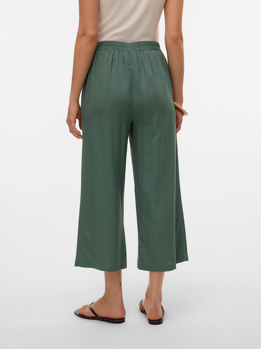 High Waisted Pull-On Ankle Pants