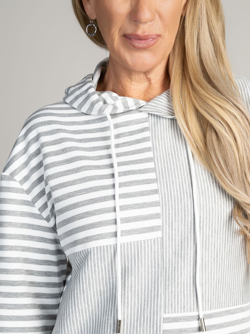 Striped Hooded Top