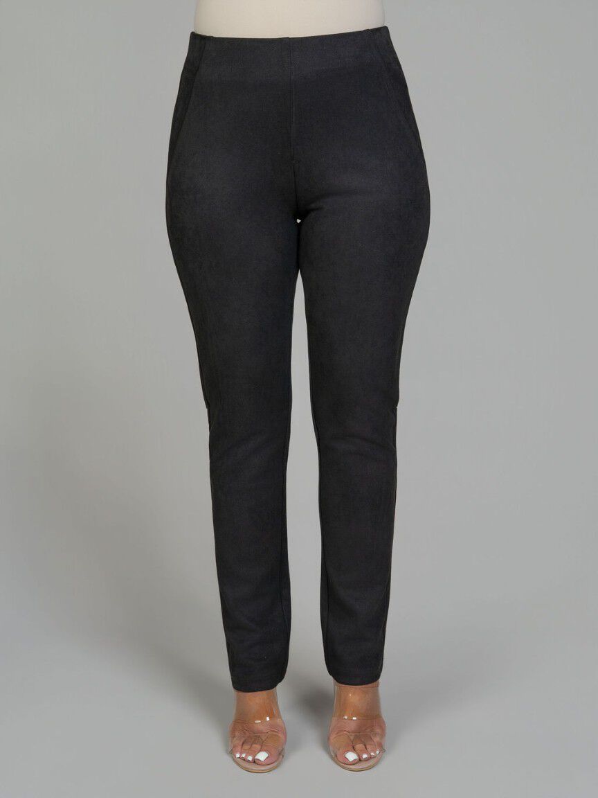 Suede Pull-On Pants