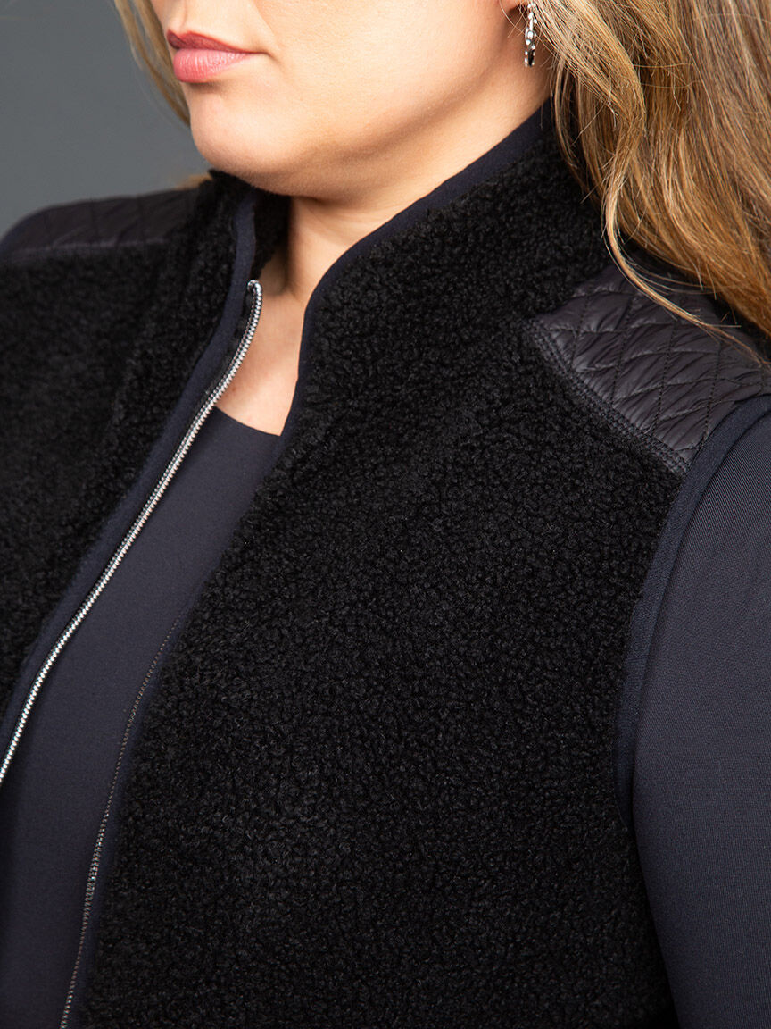 Mixed Media Zip-Up Vest  Image 5