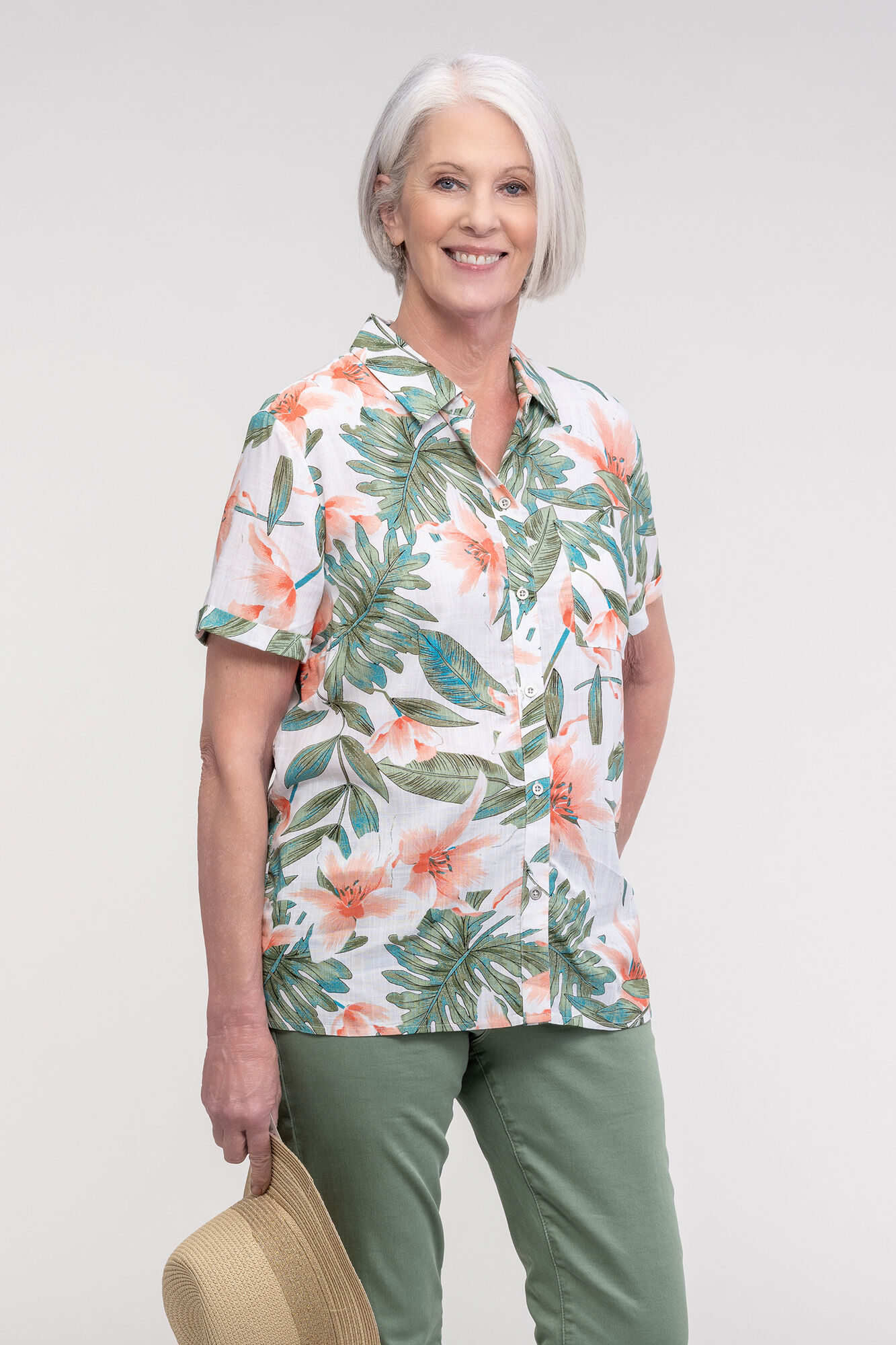 Hawaiian Print Camp Shirt Image 1