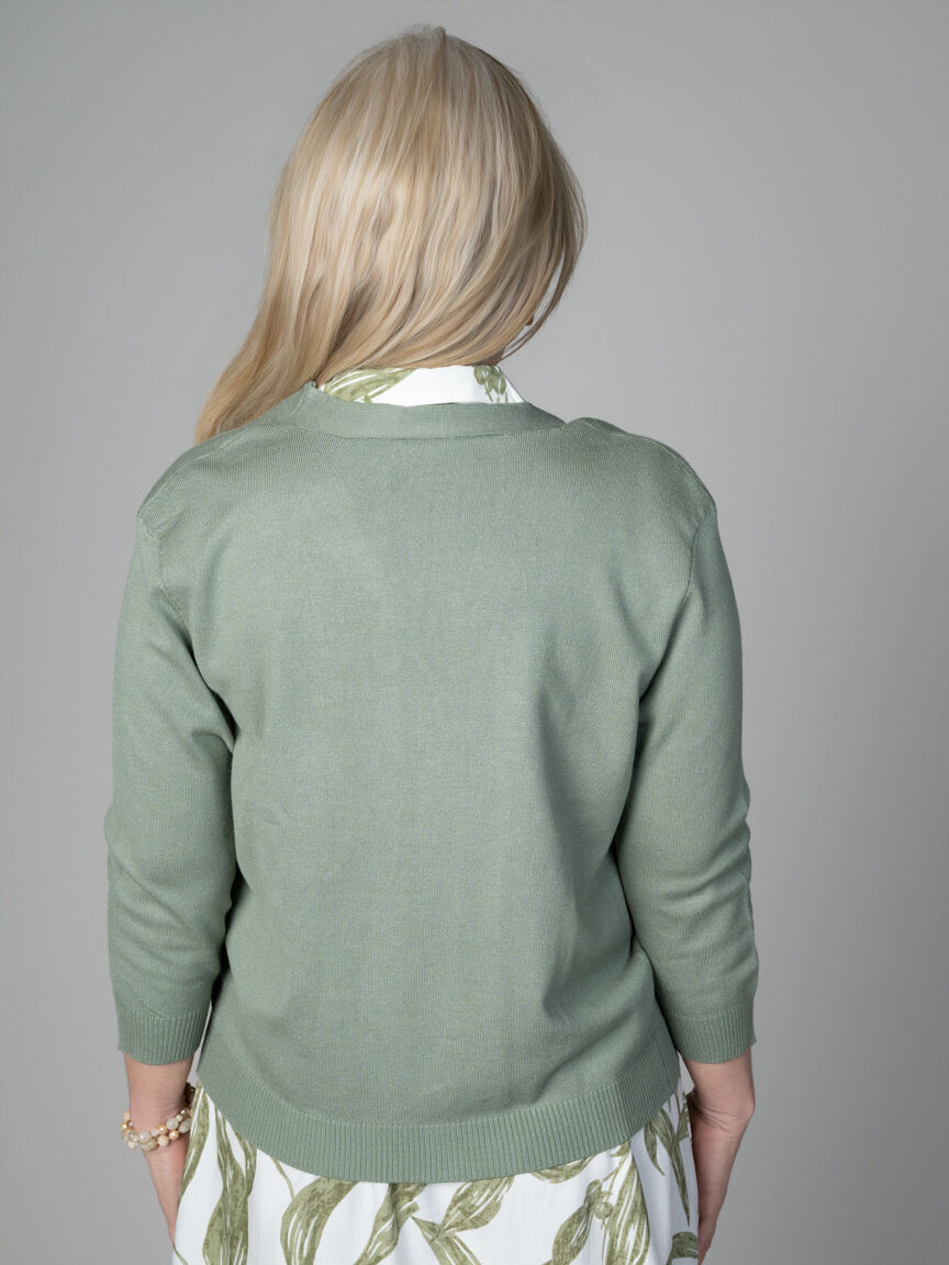 Lightweight 3/4 Sleeve Open Front Cardigan