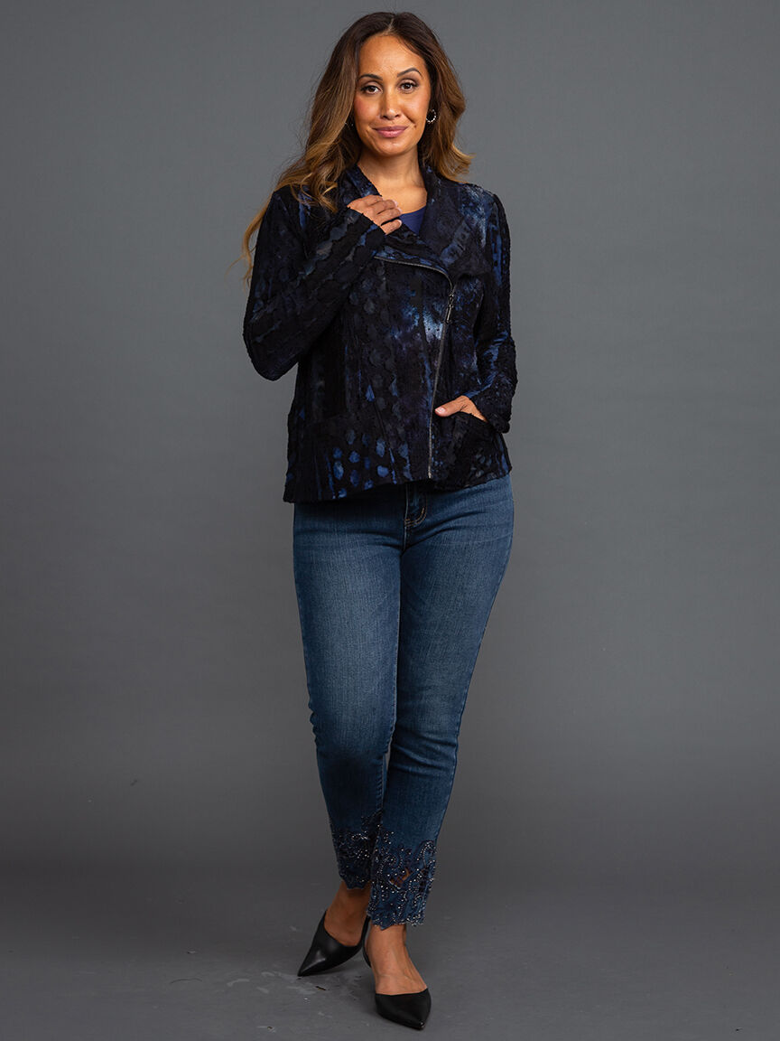 Denim Ankle Pant w/ Scallop Cuff Image 1