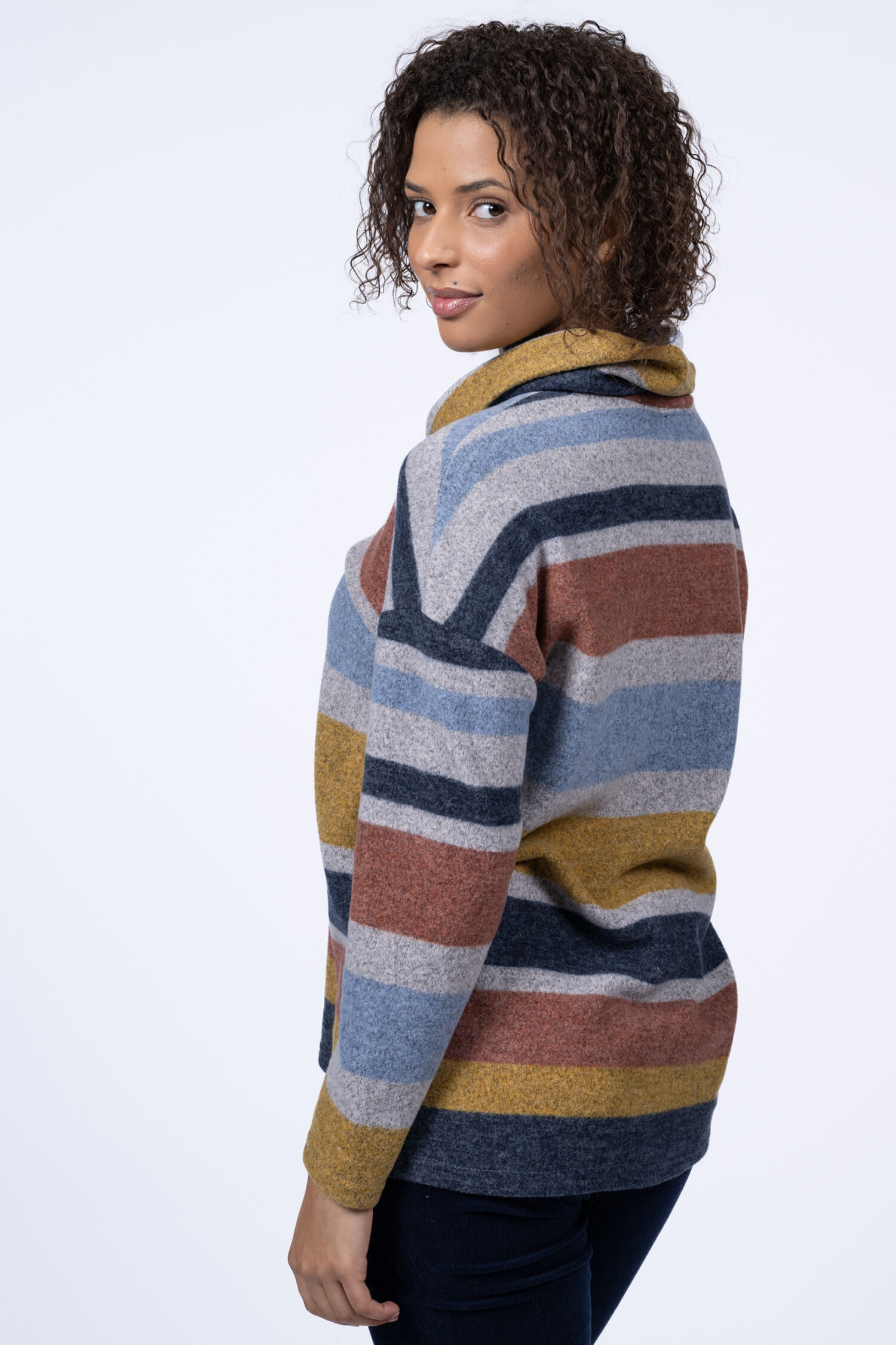 Long Sleeve Striped Turtleneck  Image 2