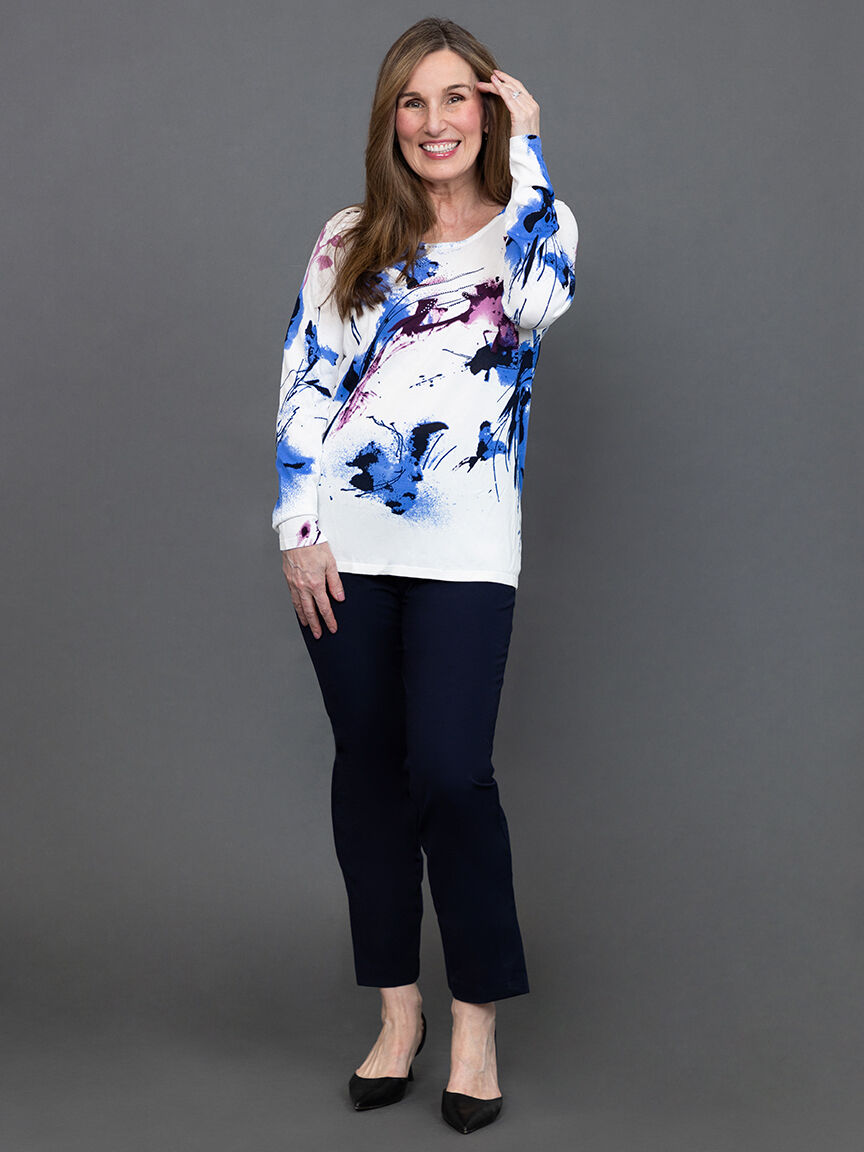 Rhinestone Hotfix Long Sleeve Knit  Image 1