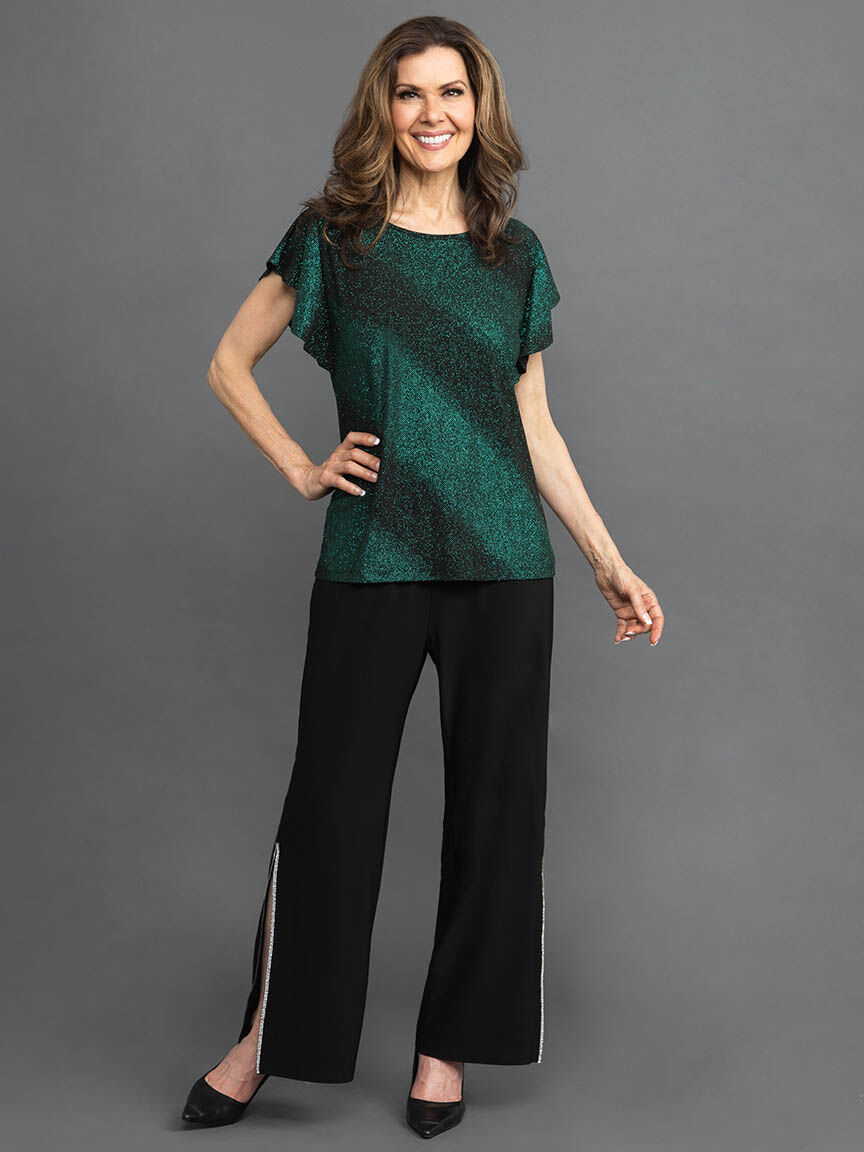 Glittery Short Sleeve Top Image 1