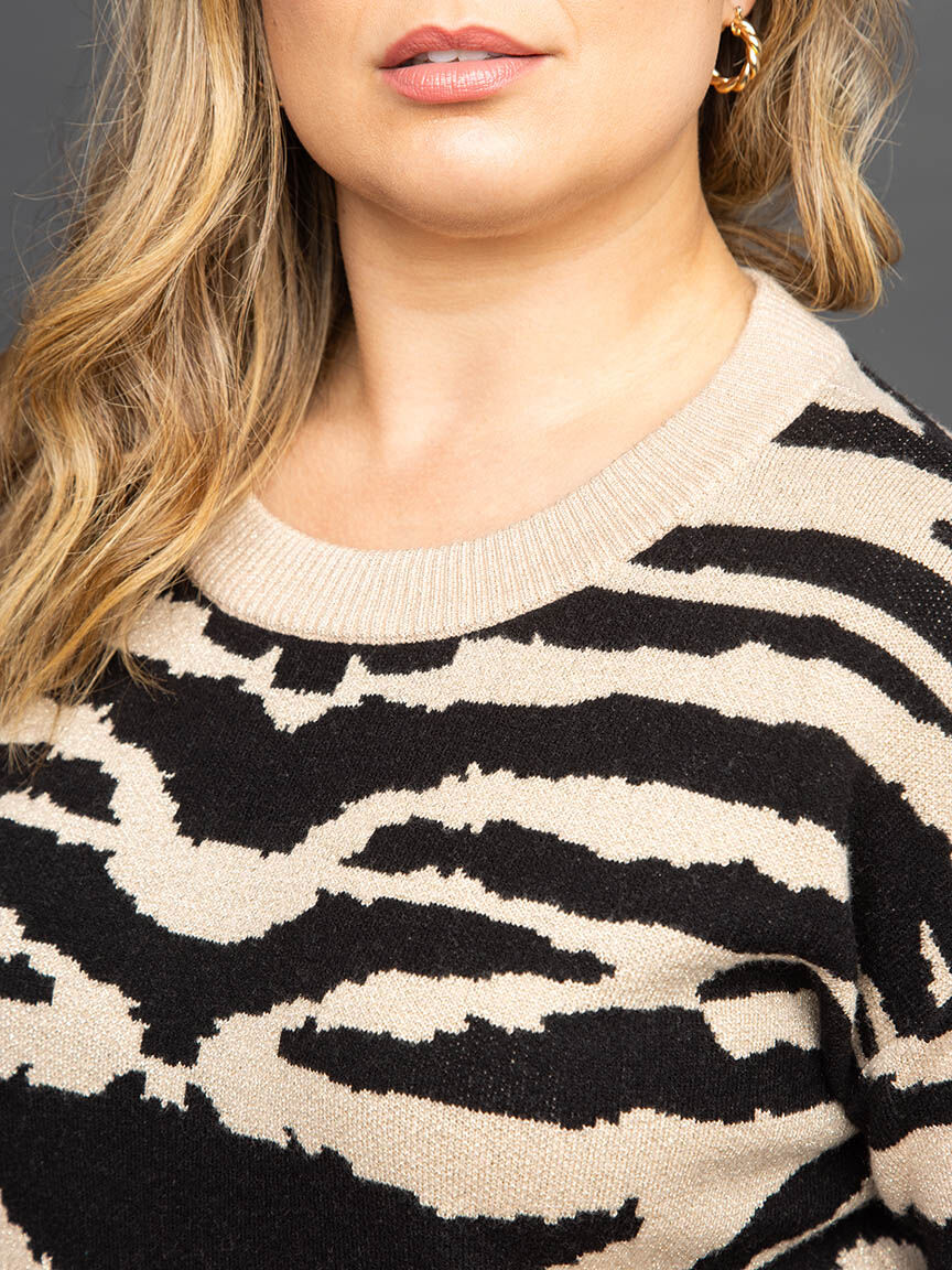 Crew Neck Jacquard Sweater