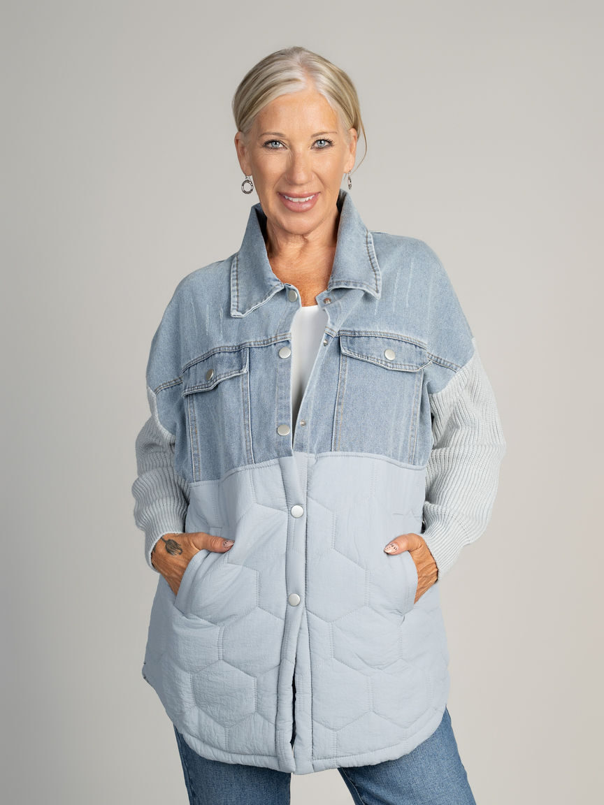 Mixed Media Denim Jacket