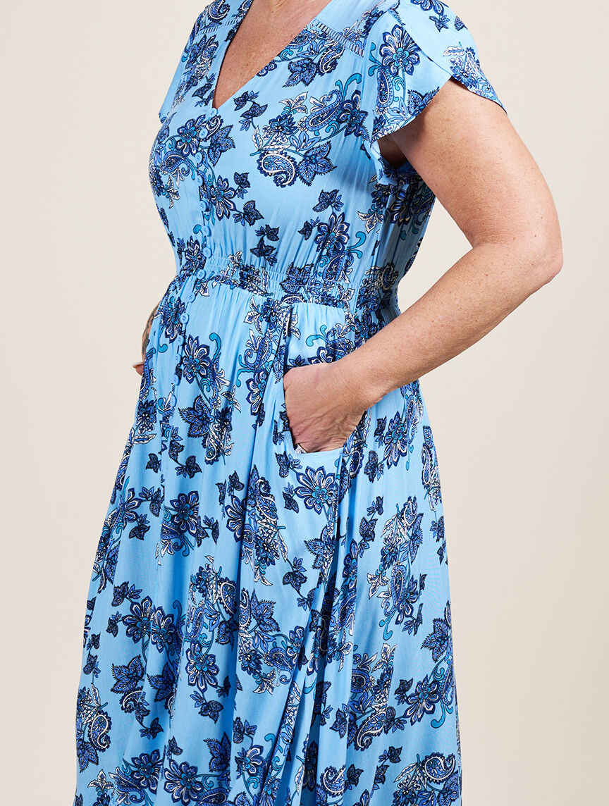 Short Sleeve Maxi Dress with Pockets Image 3