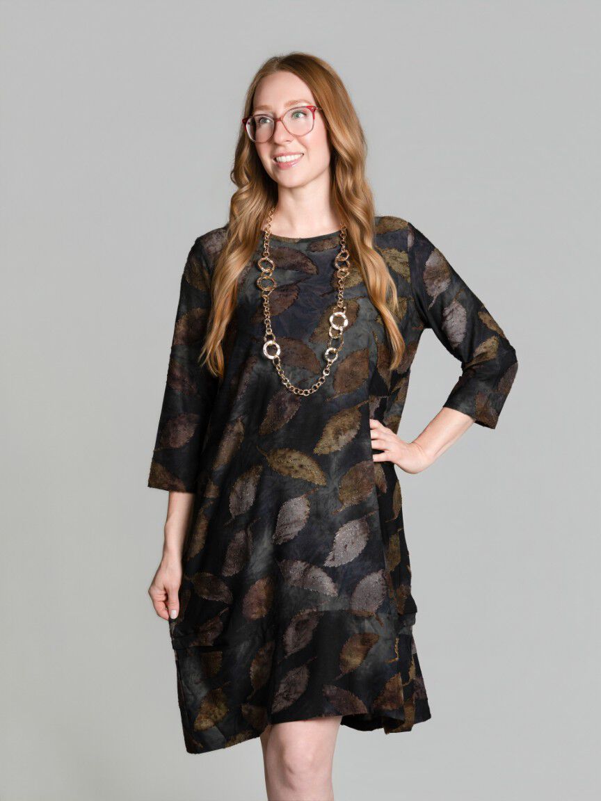 3/4 Sleeve Knee-Length Dress