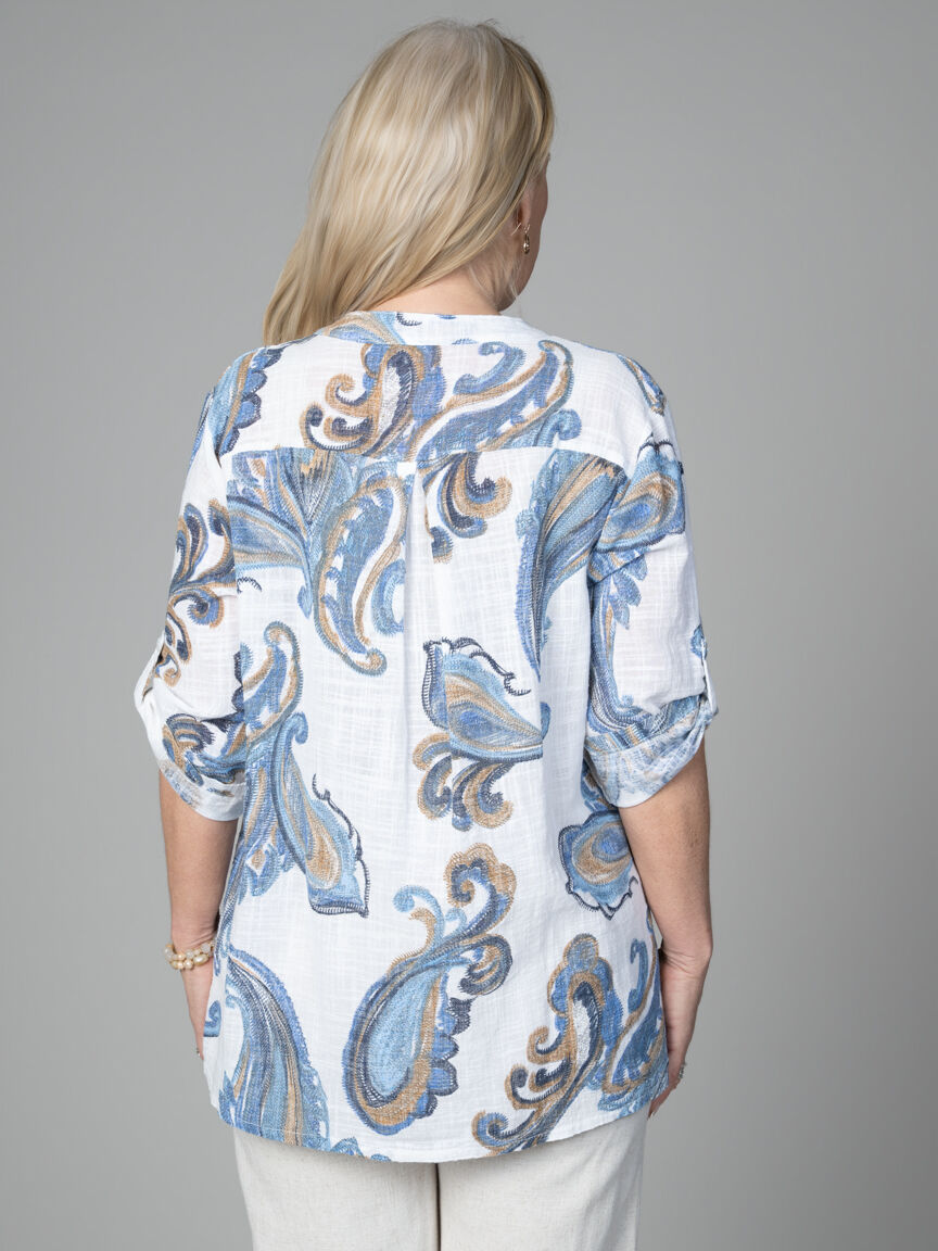 3/4 Sleeve Top With Front Pocket