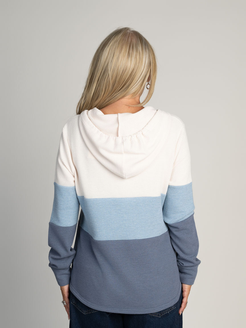 Waffle Knit Hooded Top