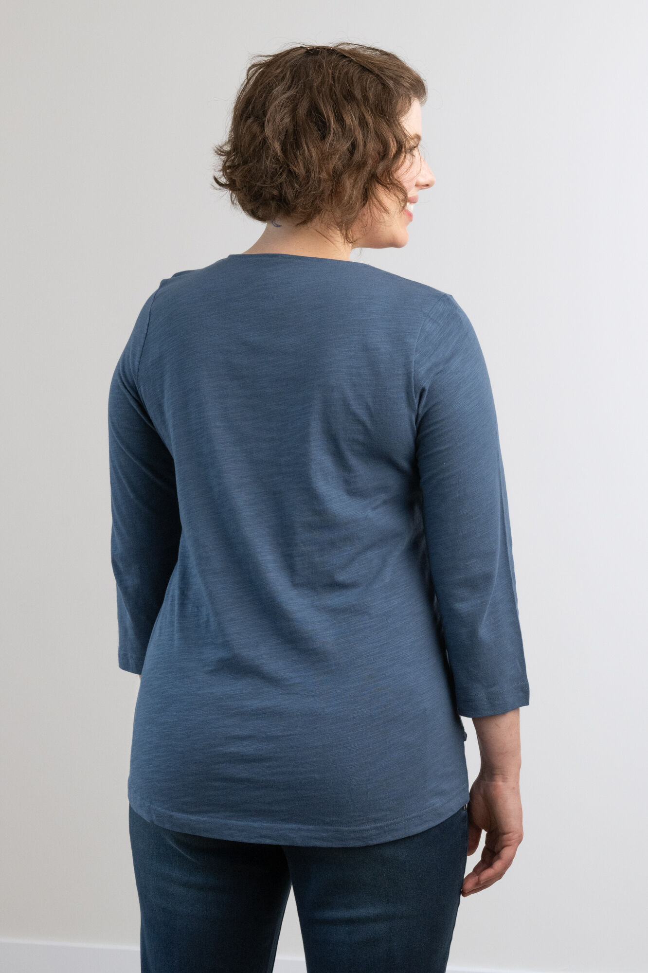 Basic Silver Heart Cotton Everyday Knit Shirt Image 3