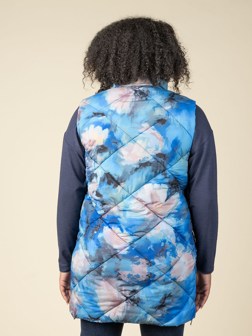 Long Reversible Vest With Zip-Up Pockets