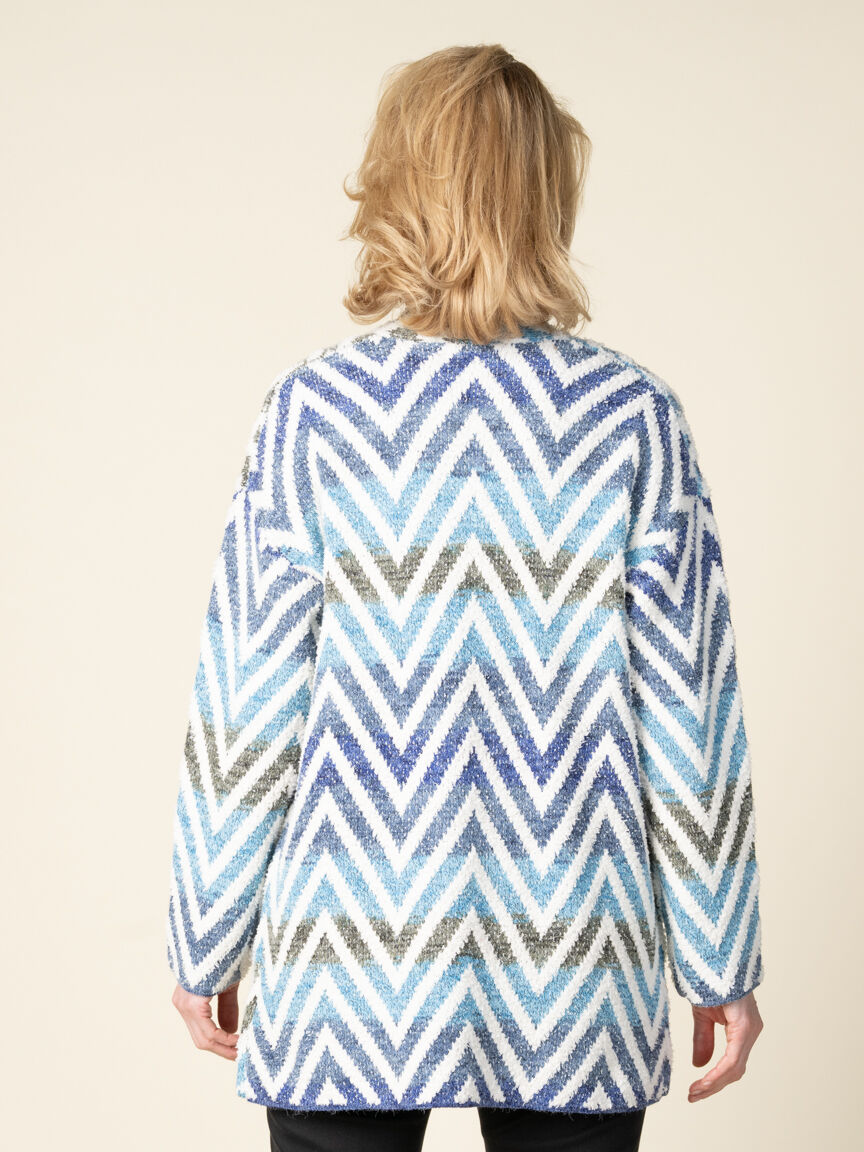 Chevron Open Front Cardigan