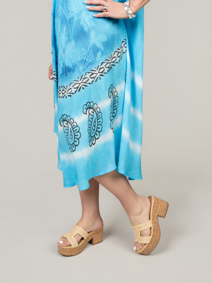 Short Sleeve Tie Dye  Dress