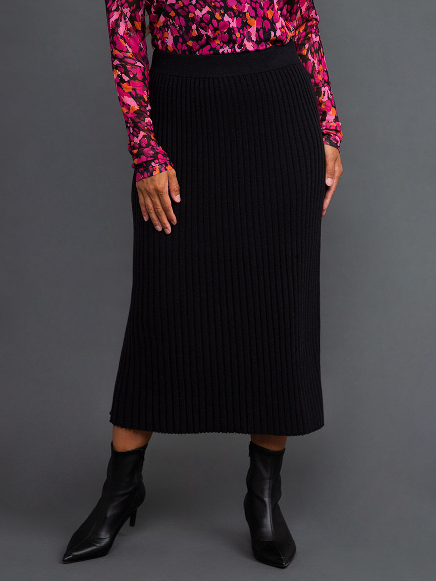 Rib Knit Midi Skirt Image 2