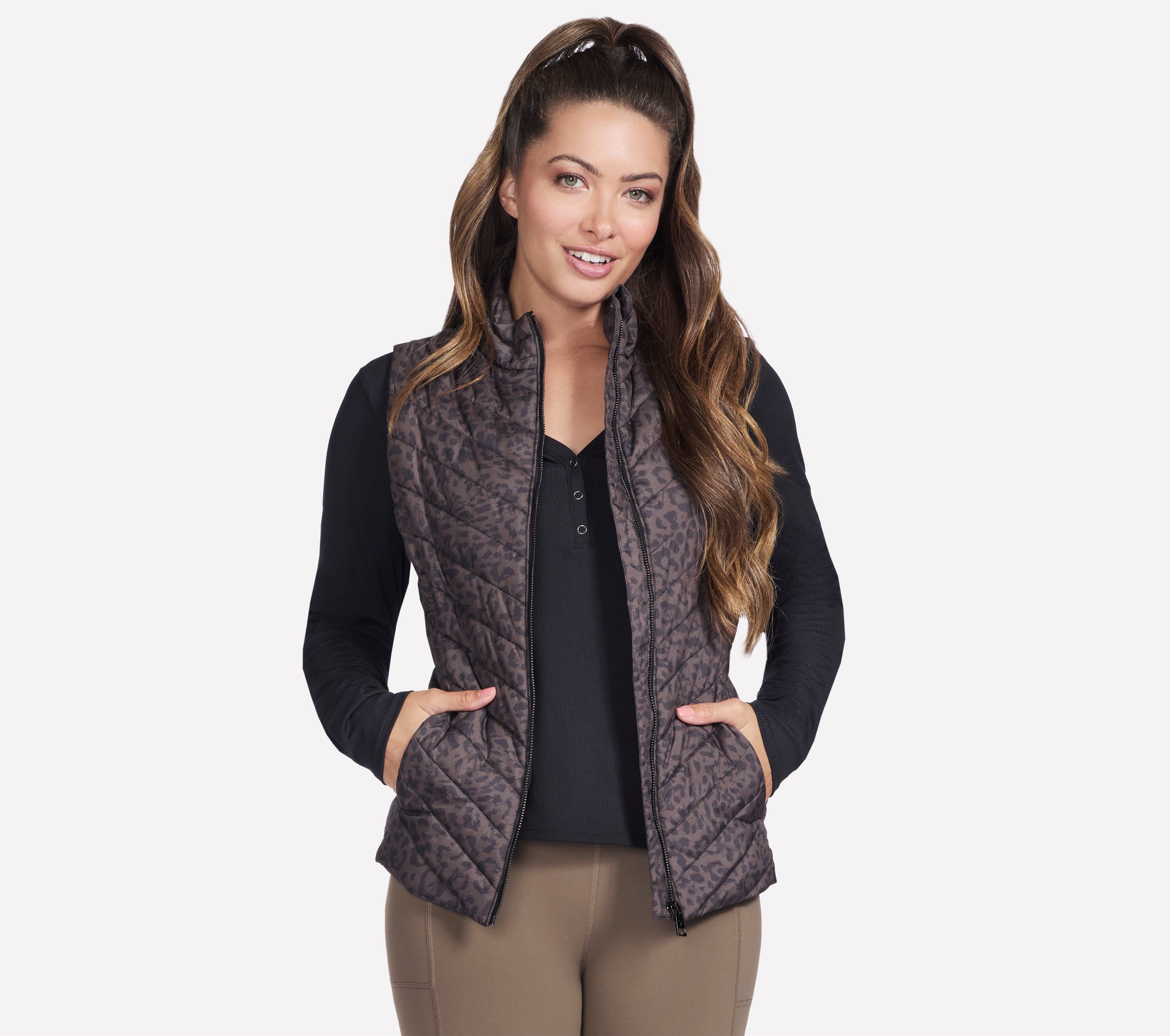 Animal Print Zip-Up Vest