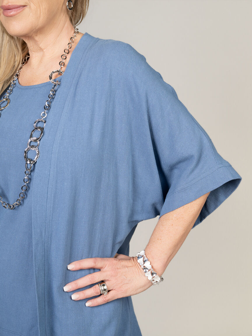 Linen Open Front Cardigan