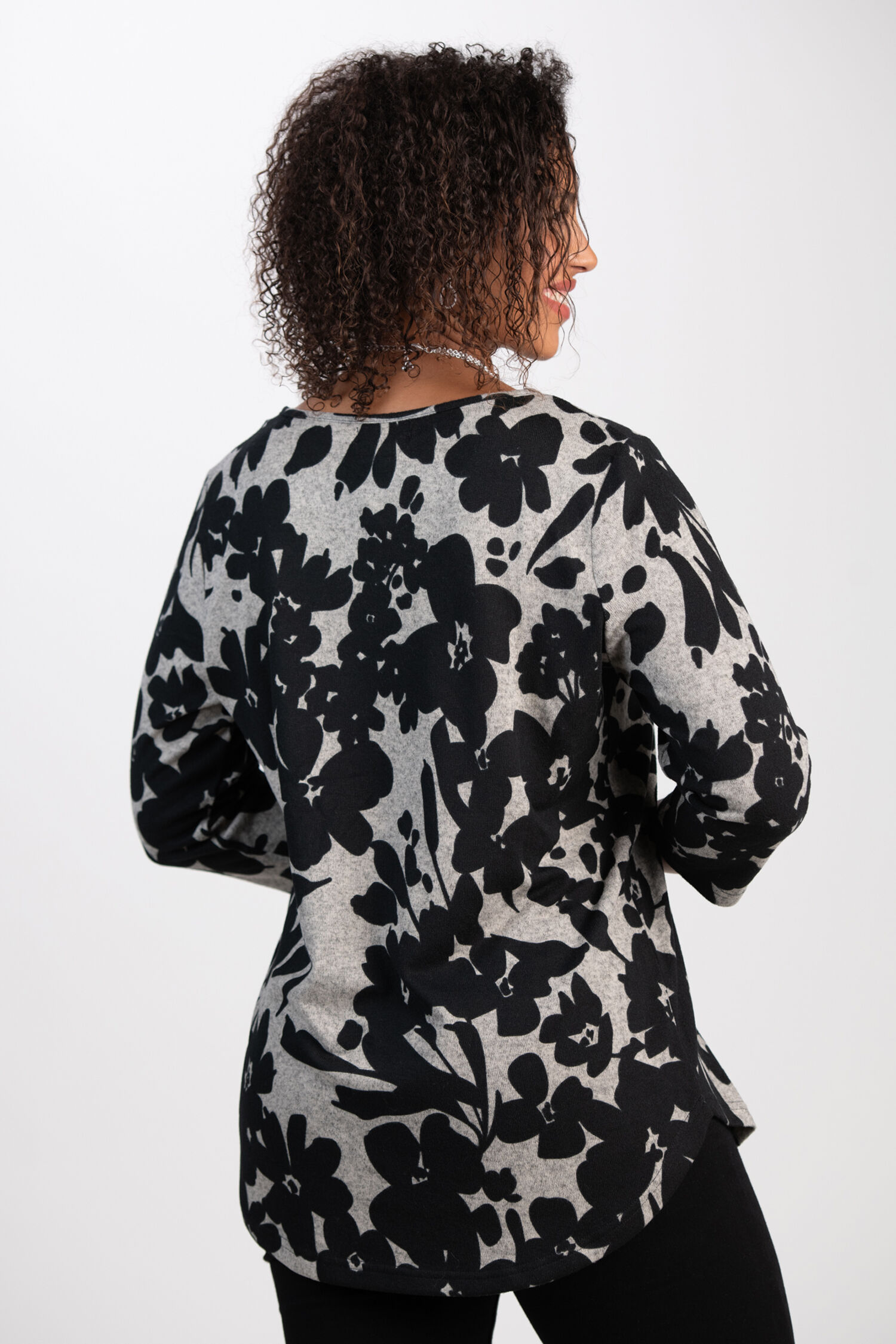 Floral Boat Neck Top  Image 2