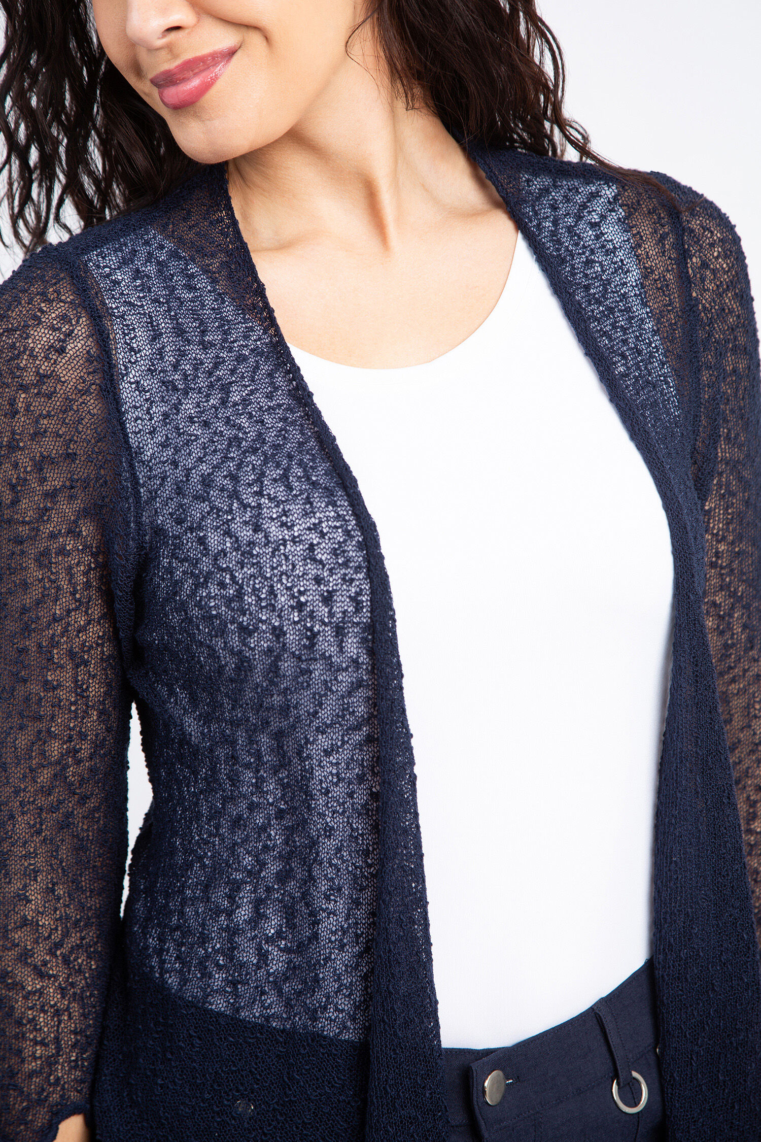 Cropped Mesh Cardigan Image 5