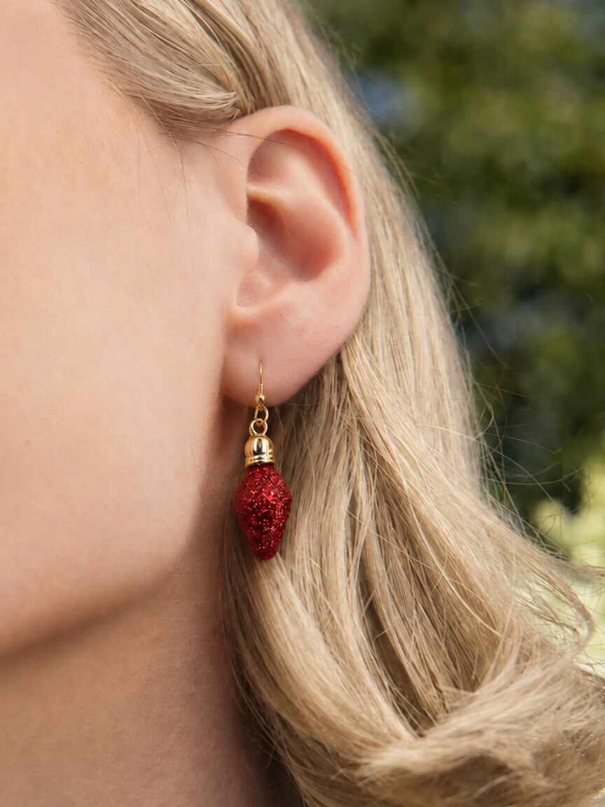 Red Christmas Light Earrings