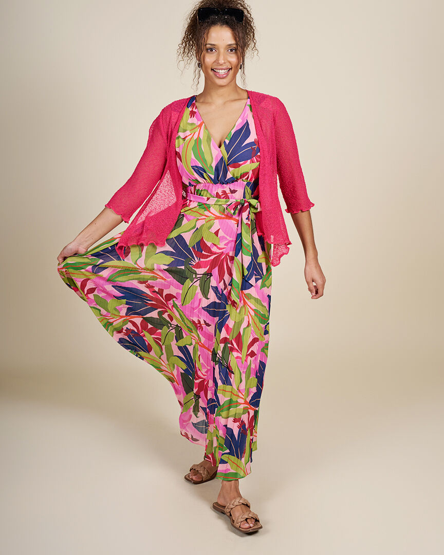 Sleeveless Pliss&eacute; Maxi Dress Image 1