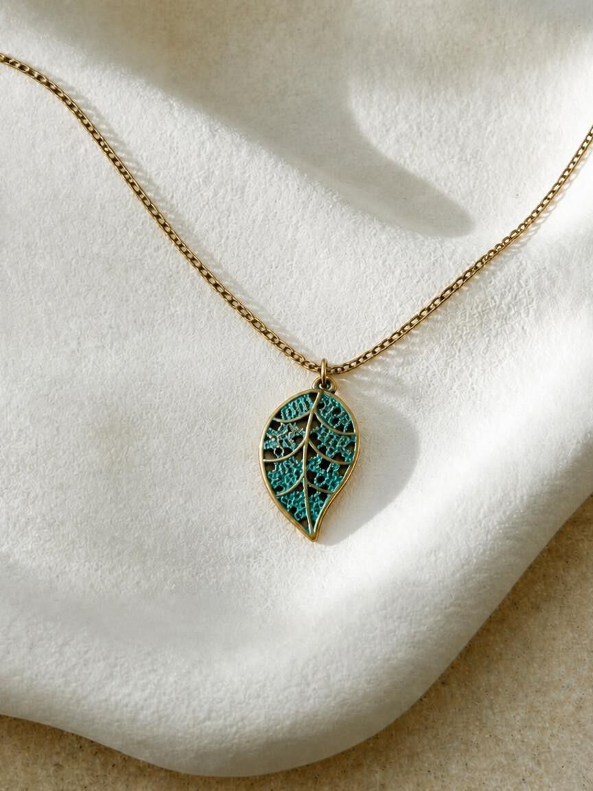 Bead & Leaf Necklace