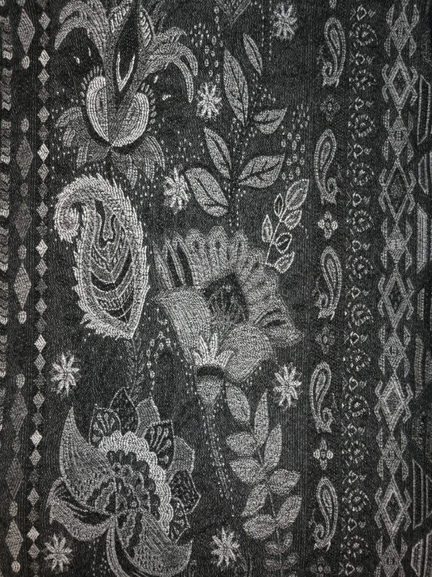 Abstract floral Print Scarf With Tassels