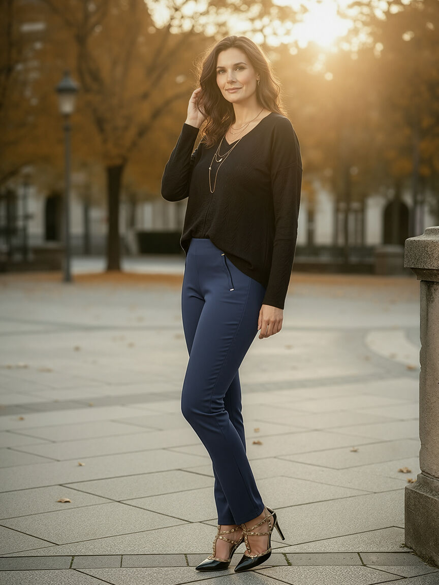 Pull-On Slim Leg Trousers