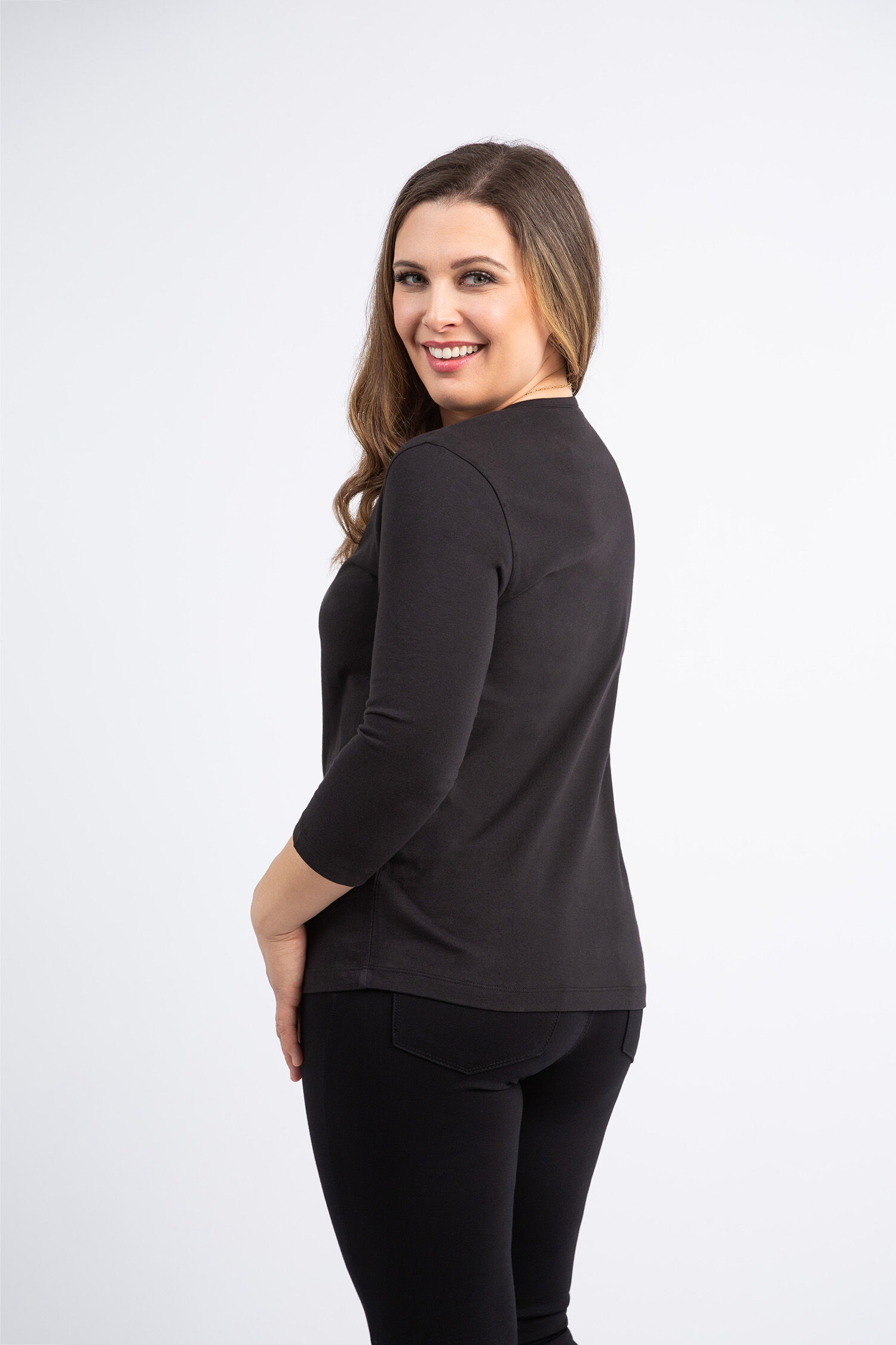 &frac34; Sleeve Henley Tee Image 4