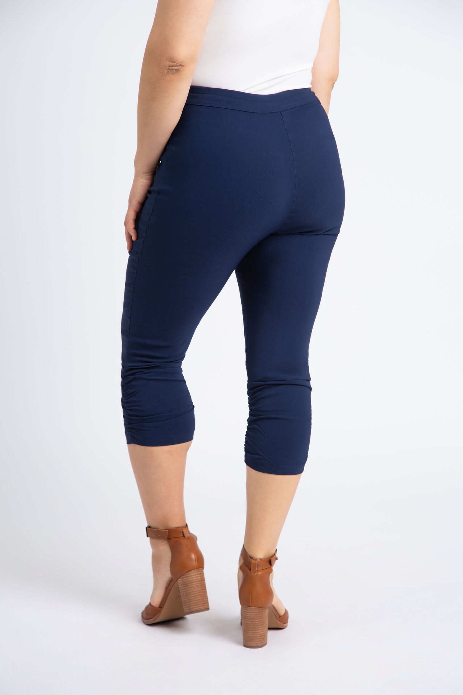 Ponte Knit Capris w/ Ruched Cuffs Image 3