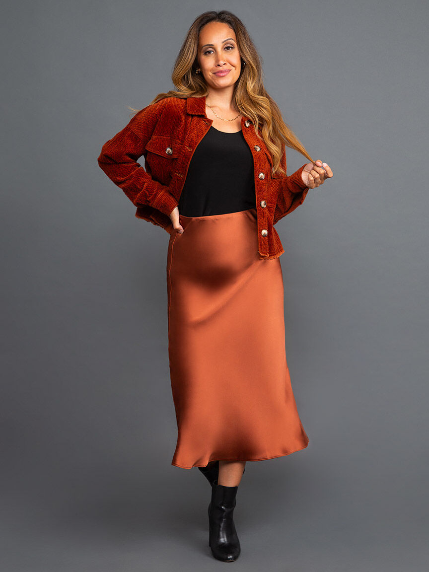 Pull-On Midi Skirt w/ Elastic Waist | Tribal | Suzanne's