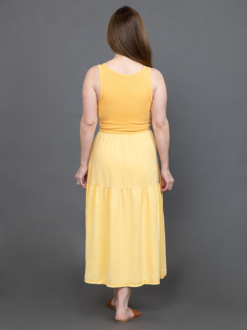 Mixed Media Sleeveless Maxi Dress Image 3