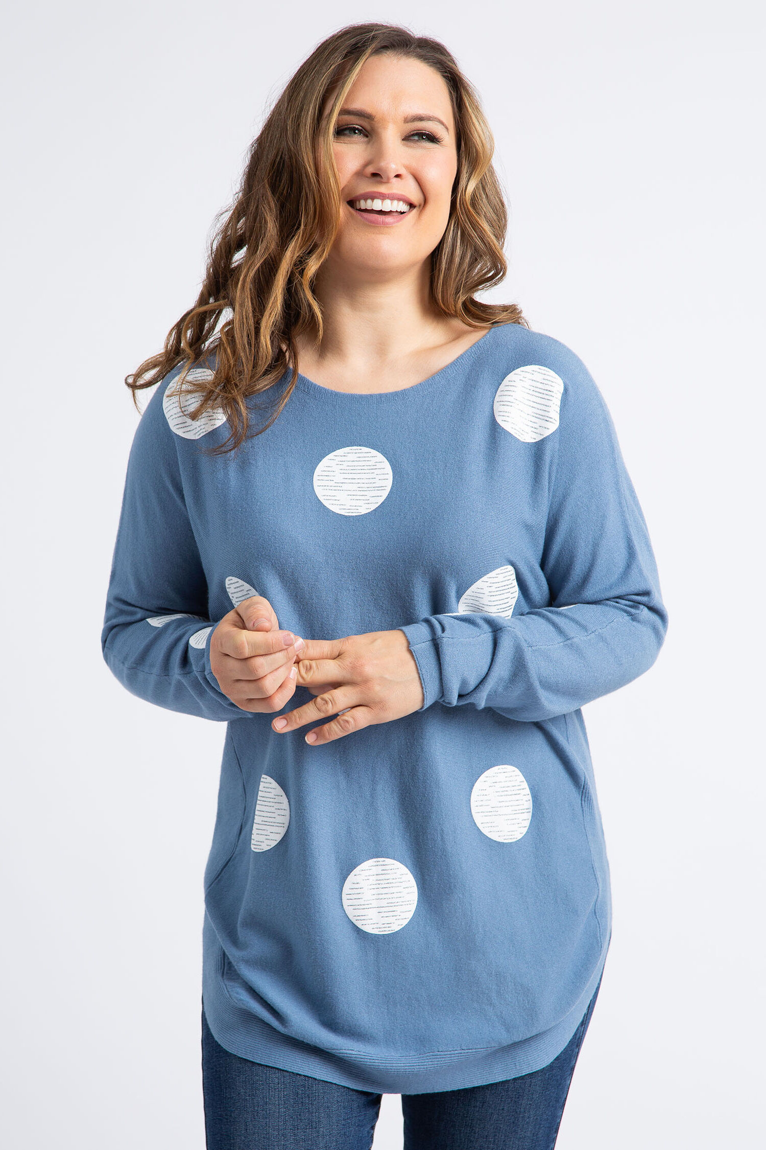 Long Sleeve Sweater w/ Sparkle Circles Image 2