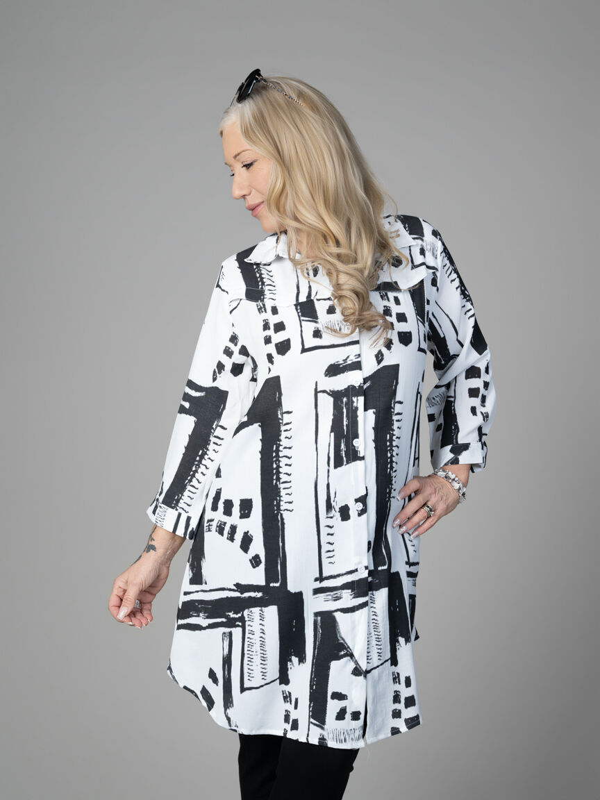 3/4 Sleeve Button Up Duster