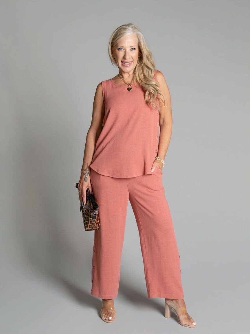 Sleeveless Linen Blend Top
