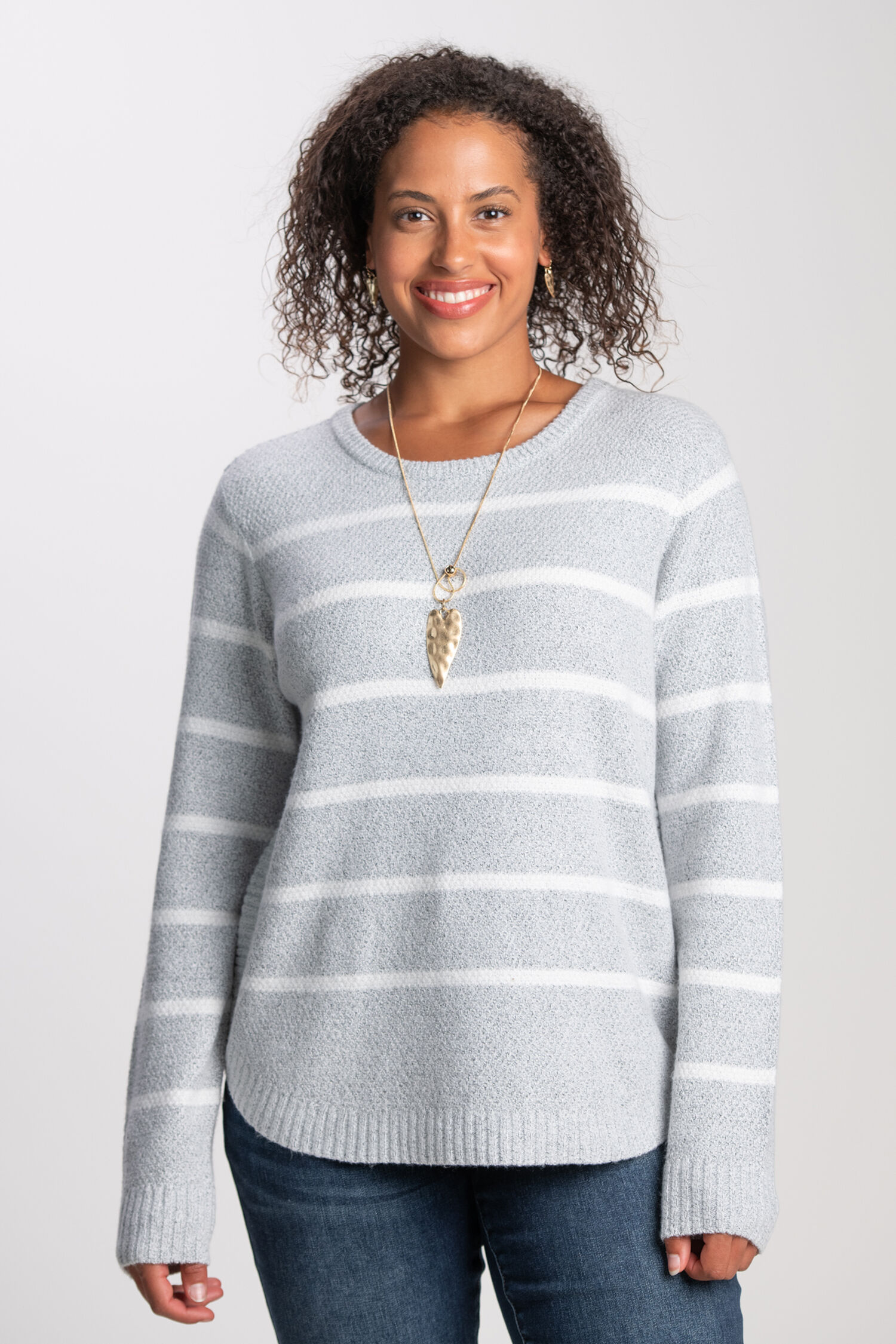 In Motion Striped Knit Sweater Image 1