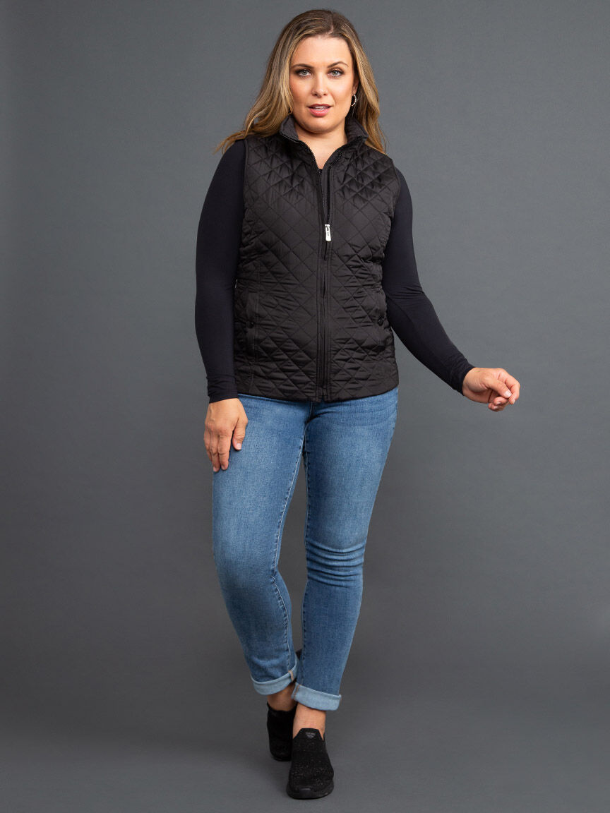 Quilted Zip-Up Vest Image 1