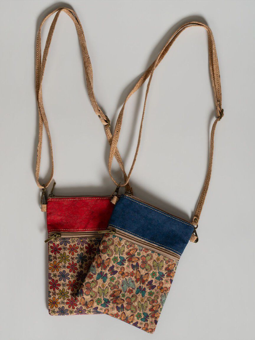 Faux Cork Crossbody Bag